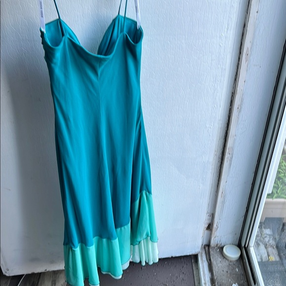 Bisou Bisou Blue Spaghetti Strap Babydoll Midi Dress - Picture 2 of 4